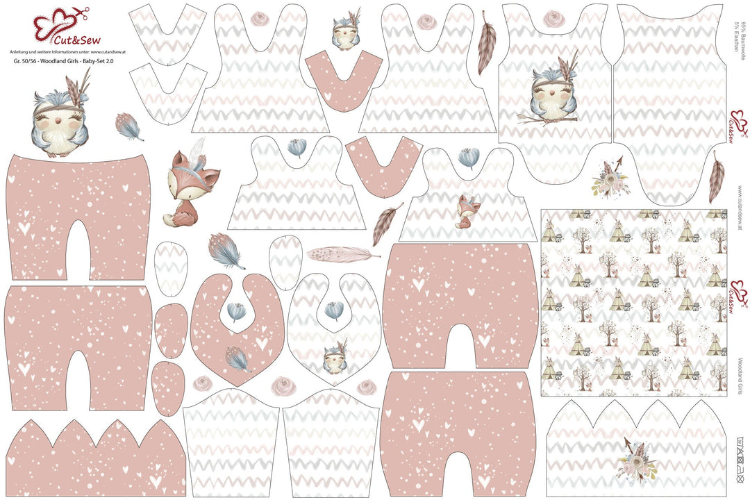 Nähset, Schnittmuster auf Stoff gedruckt