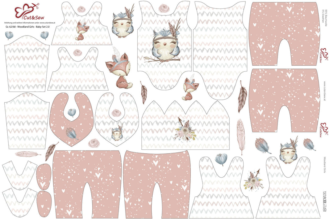 Nähset, Schnittmuster auf Stoff gedruckt