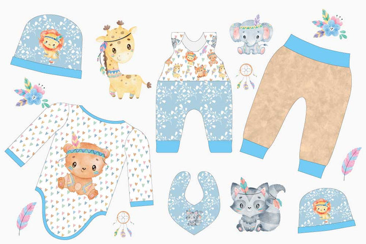 Baby Set 2.0 –  BOHO ANIMALS BLAU