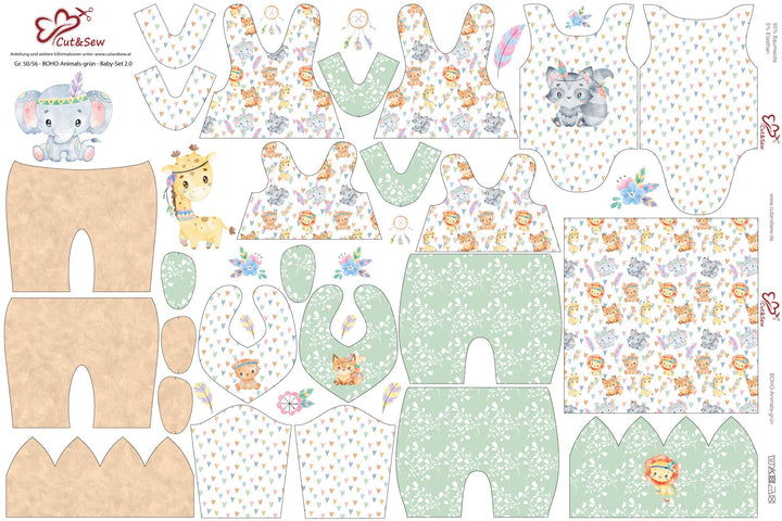 Nähset, Schnittmuster auf Stoff gedruckt