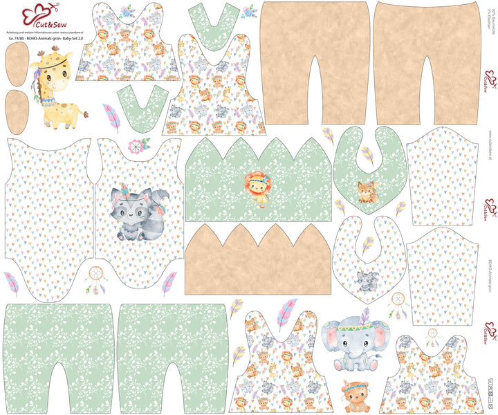 Nähset, Schnittmuster auf Stoff gedruckt