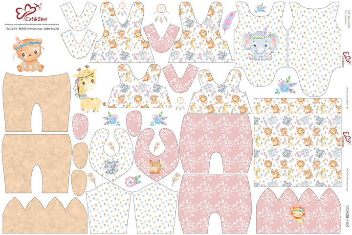 Nähset, Schnittmuster auf Stoff gedruckt