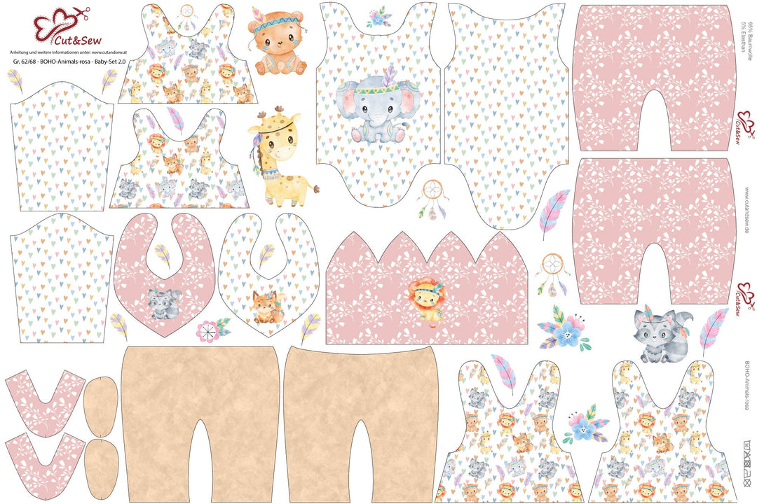 Nähset, Schnittmuster auf Stoff gedruckt