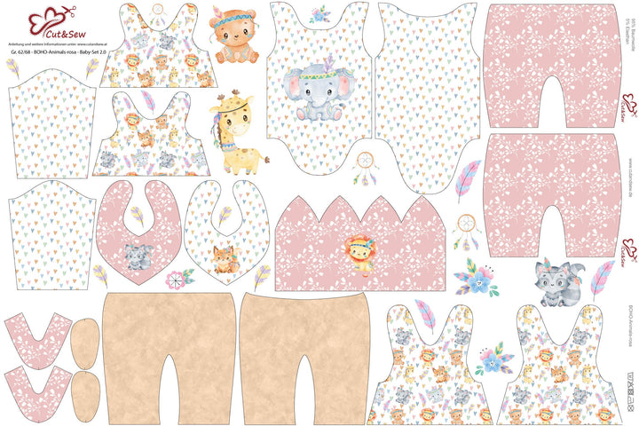 Nähset, Schnittmuster auf Stoff gedruckt