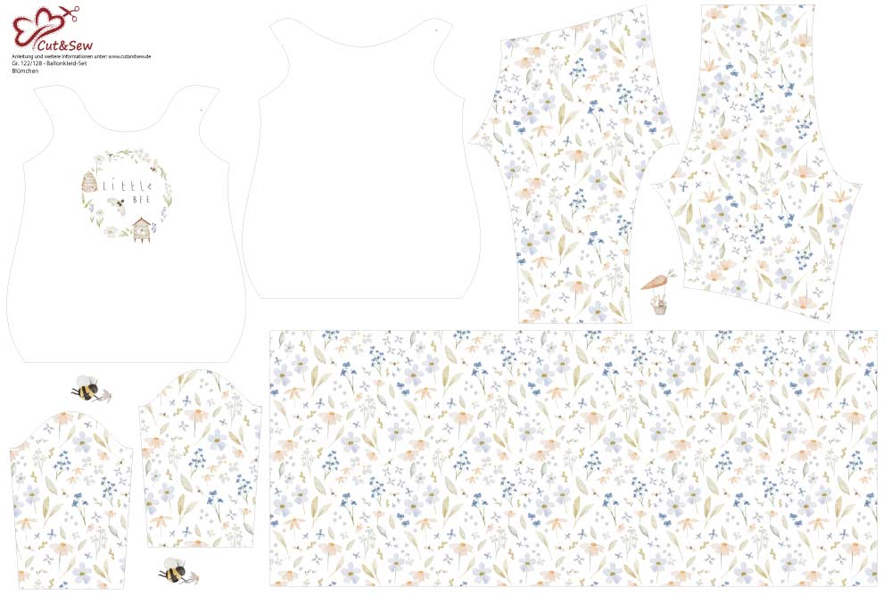 Ballonkleid-Set – Blümchen