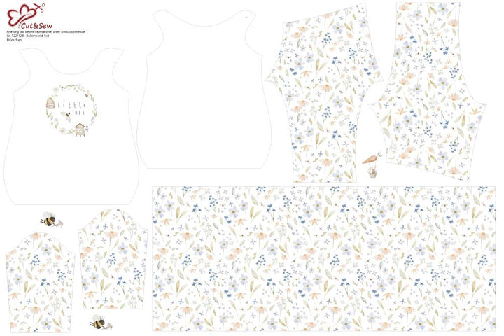 Ballonkleid-Set – Blümchen