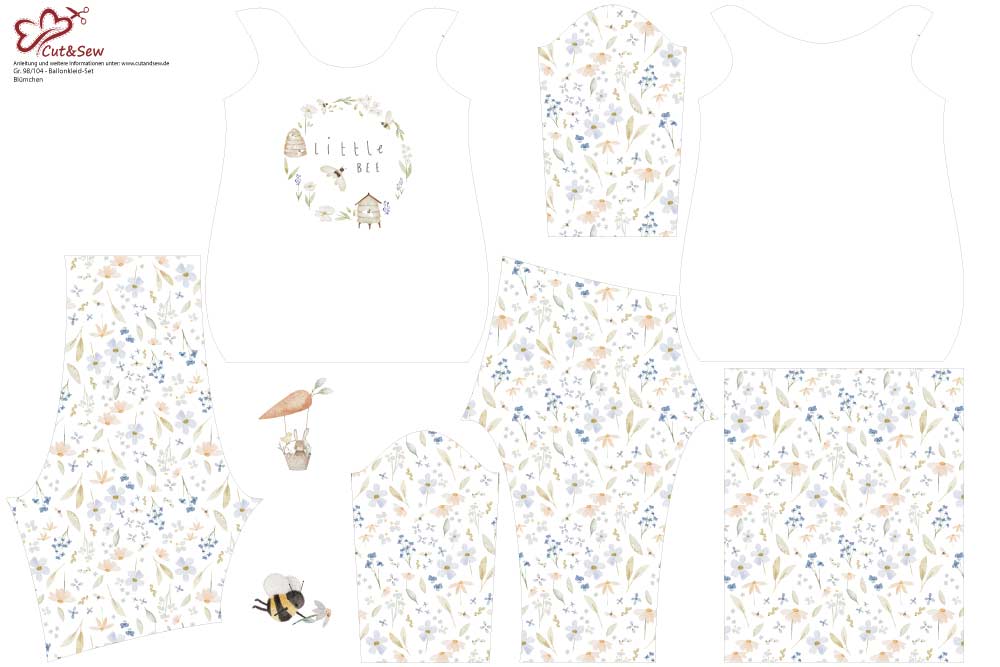 Ballonkleid-Set – Blümchen