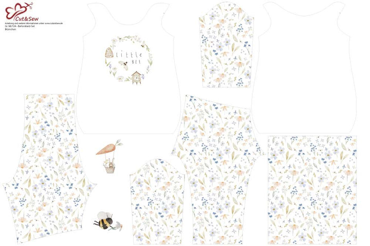 Ballonkleid-Set – Blümchen