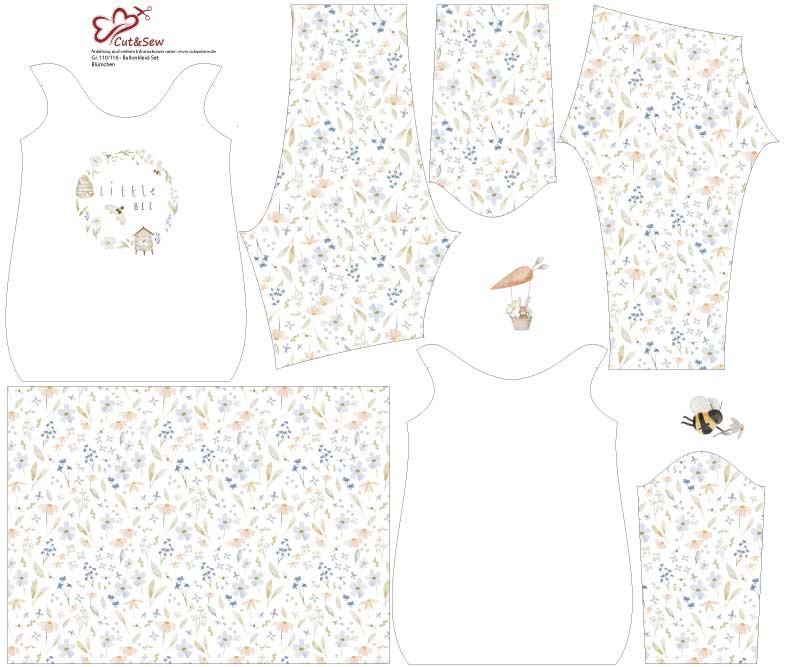 Ballonkleid-Set – Blümchen