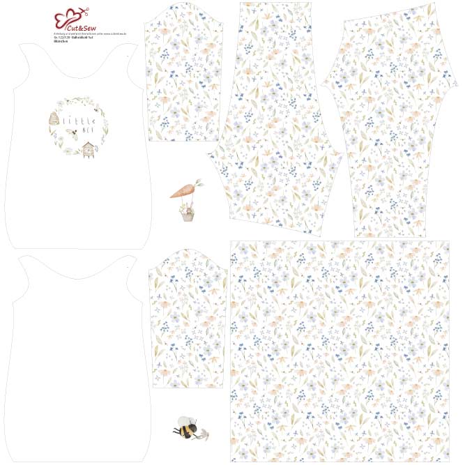 Ballonkleid-Set – Blümchen