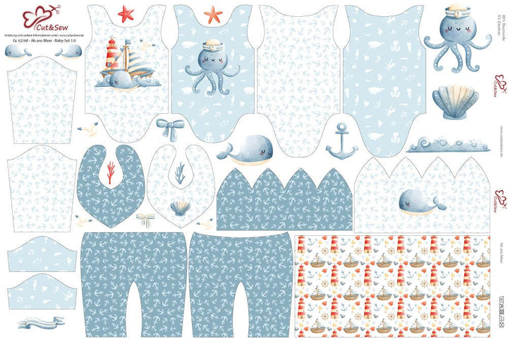 Nähset, Schnittmuster auf Stoff gedruckt