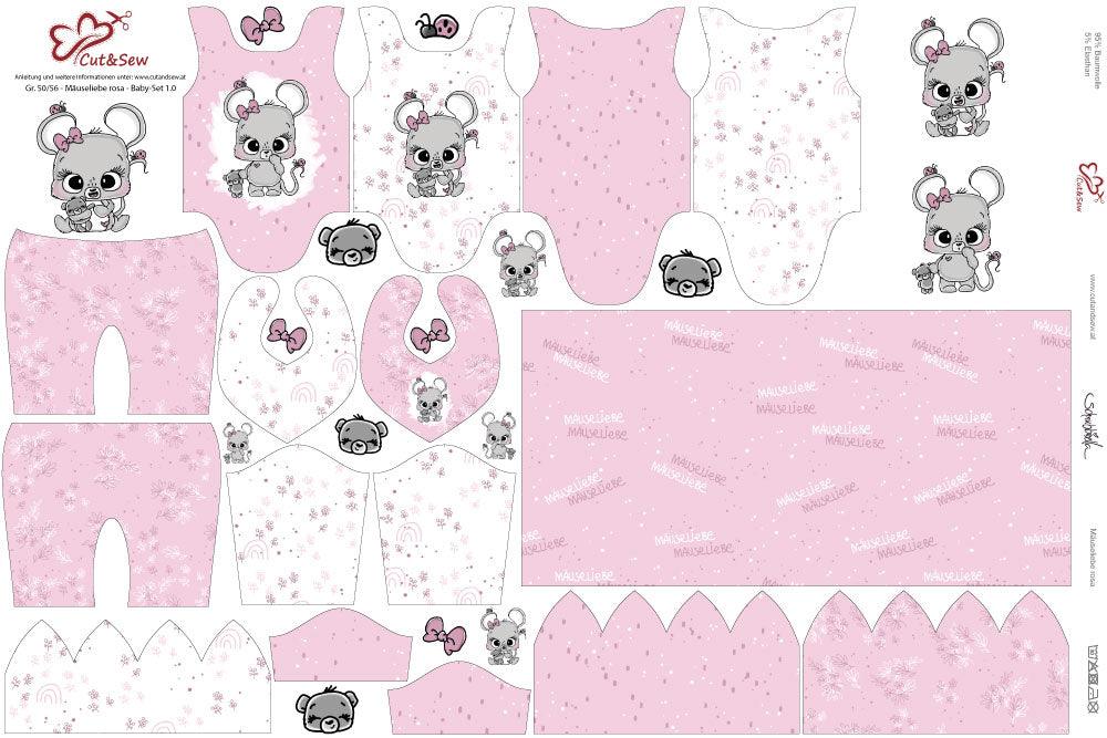 Baby Set – Mäuseliebe Rosa - Cut&Sew