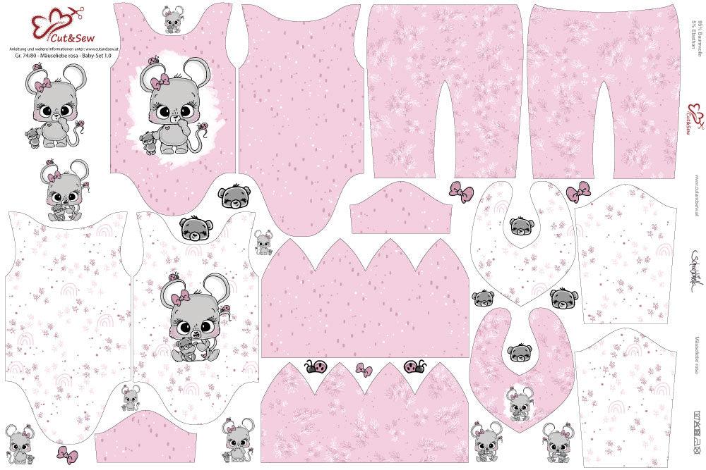 Baby Set – Mäuseliebe Rosa - Cut&Sew