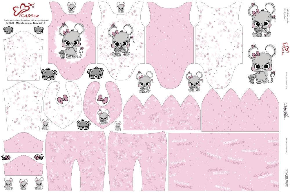 Baby Set – Mäuseliebe Rosa - Cut&Sew