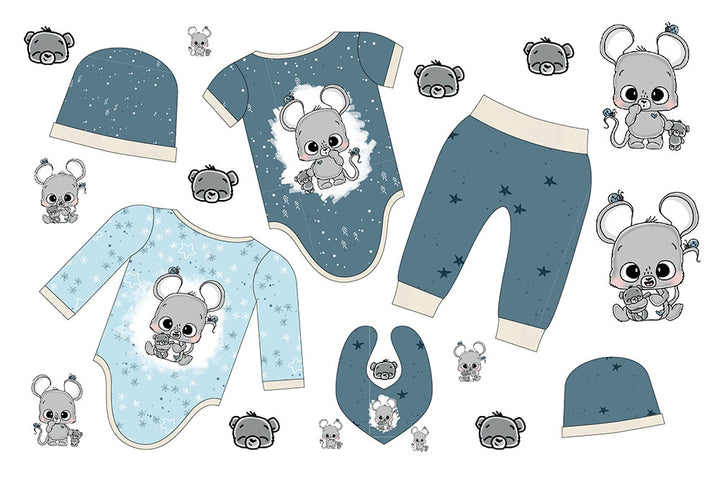 Baby Set – Mäuseliebe blau