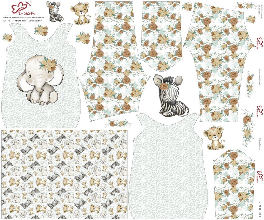 Ballonkleid-Set – African Babies - Cut&Sew