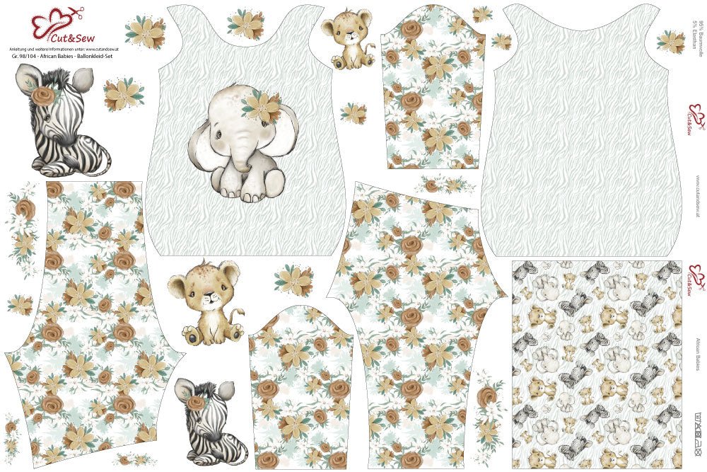 Ballonkleid-Set – African Babies - Cut&Sew