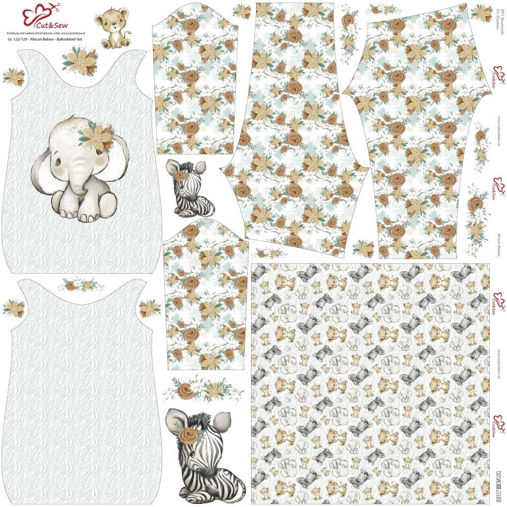 Ballonkleid-Set – African Babies - Cut&Sew