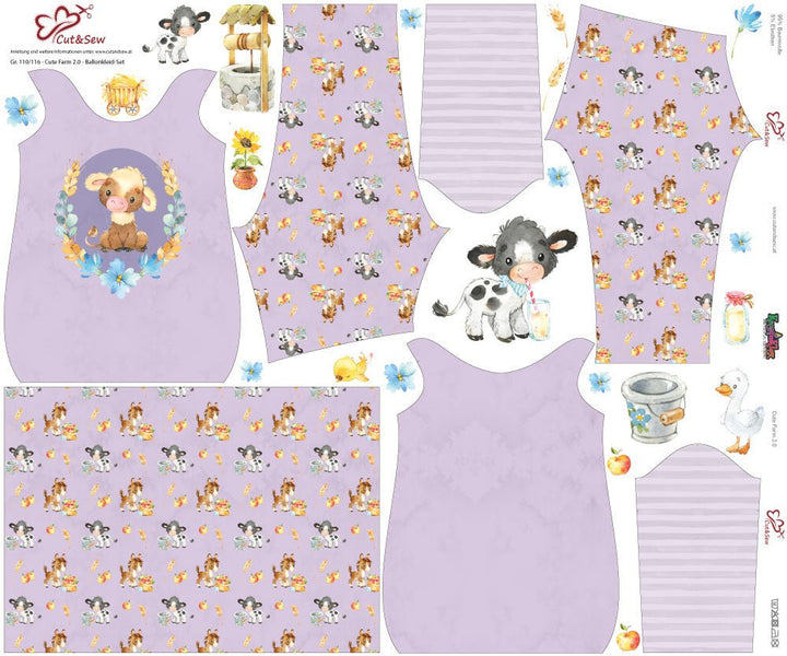 Ballonkleid-Set – Cute Farm 2.0 Purple - Cut&Sew