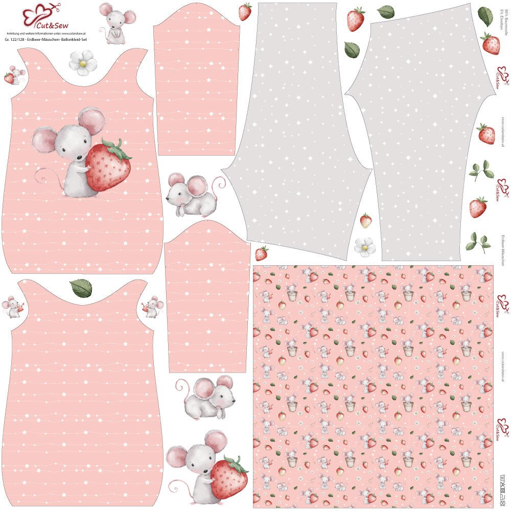 Nähset, Schnittmuster auf Stoff gedruckt