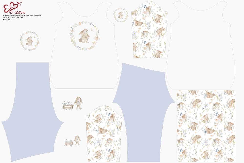 Ballonkleid - Set – Frühlingshase - Cut&Sew
