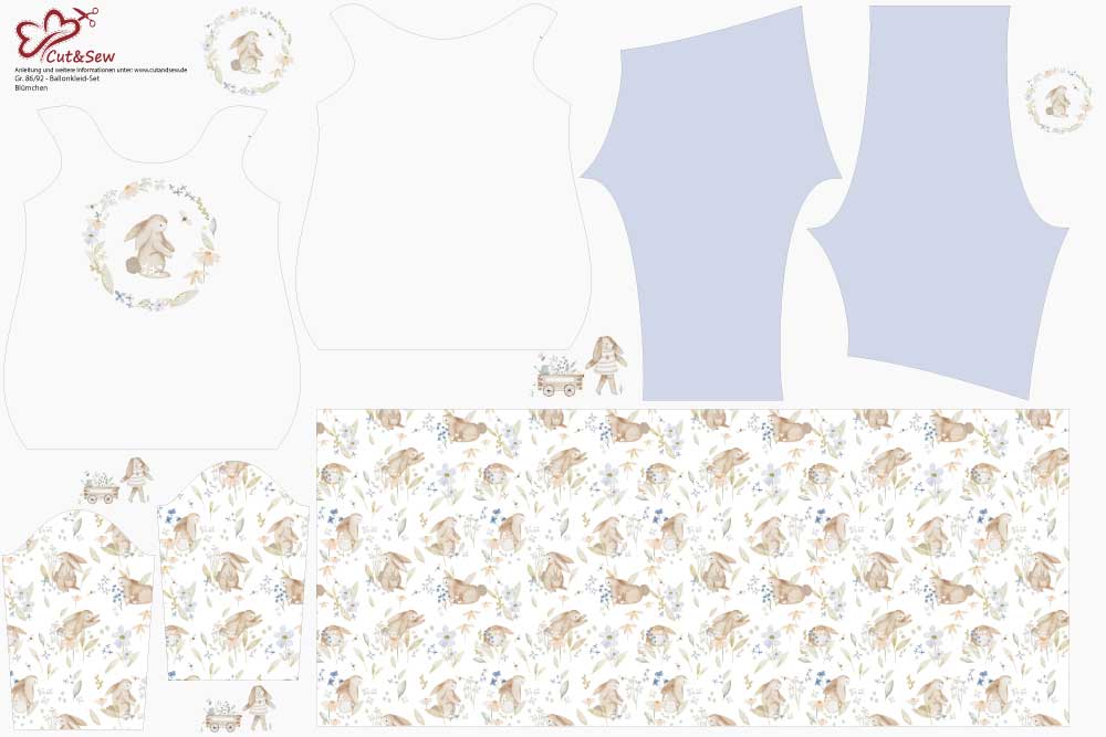 Ballonkleid - Set – Frühlingshase - Cut&Sew