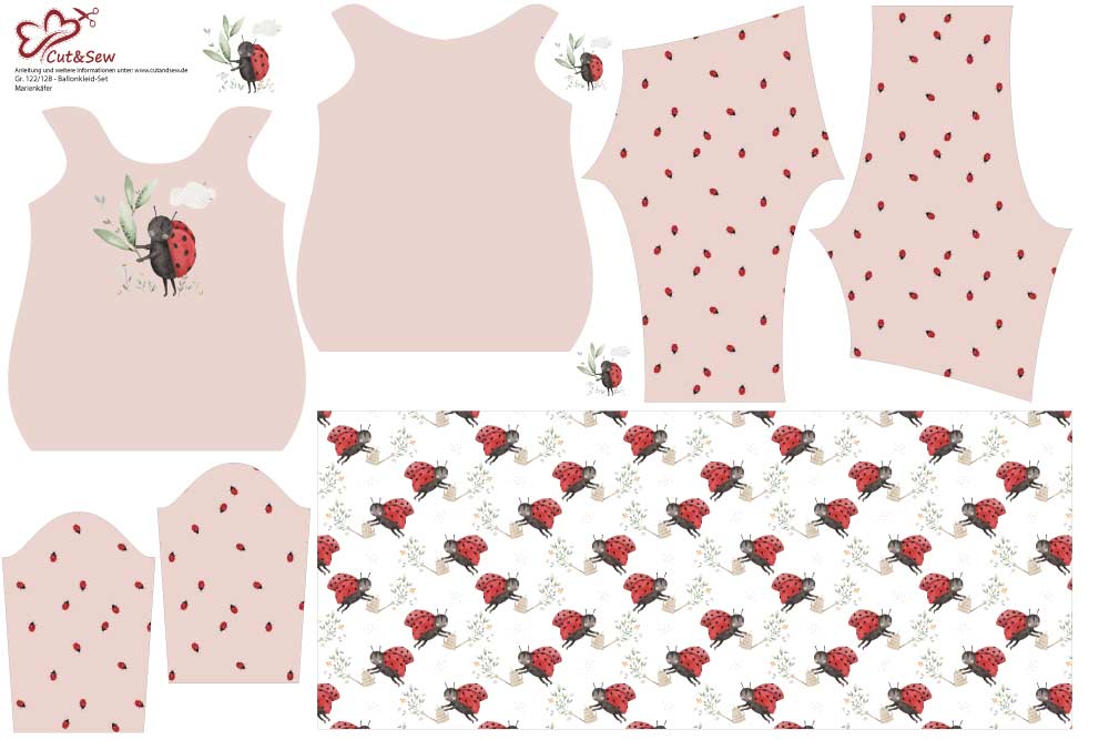 Ballonkleid - Set – Marienkäfer - Cut&Sew