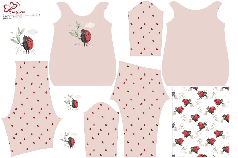 Ballonkleid - Set – Marienkäfer - Cut&Sew
