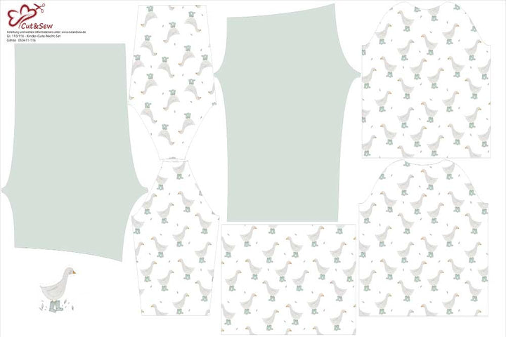 Schlafanzug Nähset – Gänse - Cut&Sew