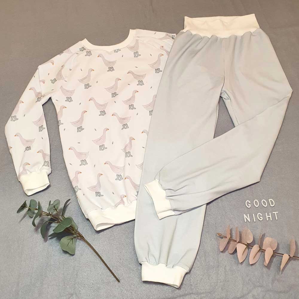 Schlafanzug Nähset – Gänse - Cut&Sew