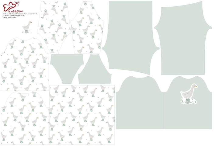Schlafanzug Nähset – Gänse - Cut&Sew