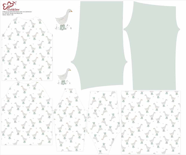 Schlafanzug Nähset – Gänse - Cut&Sew