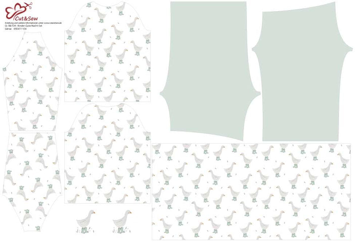 Schlafanzug Nähset – Gänse - Cut&Sew