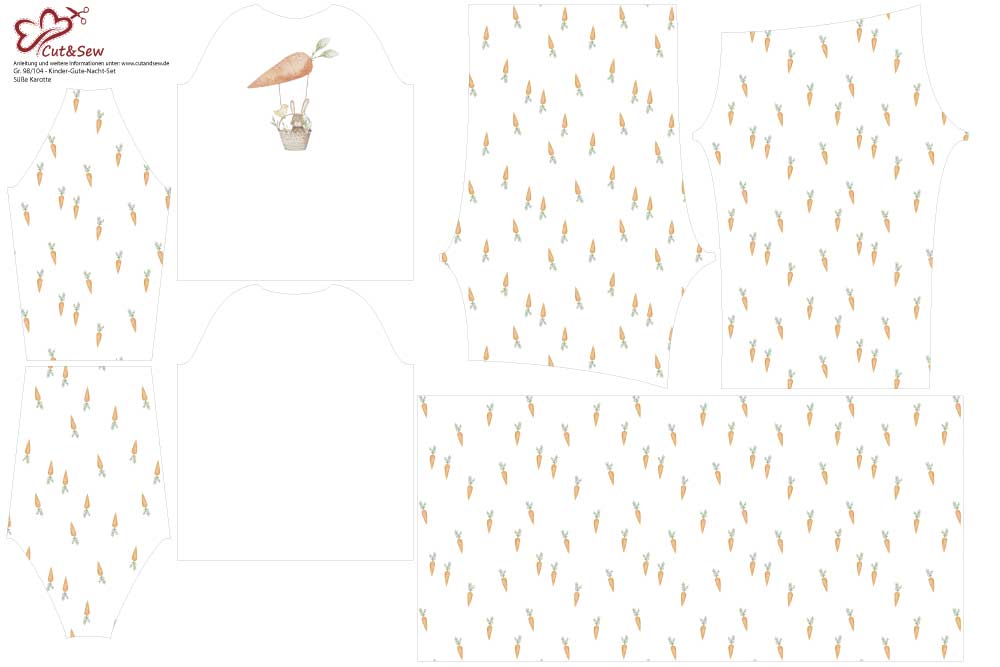 Schlafanzug Nähset – Süße Karotte - Cut&Sew