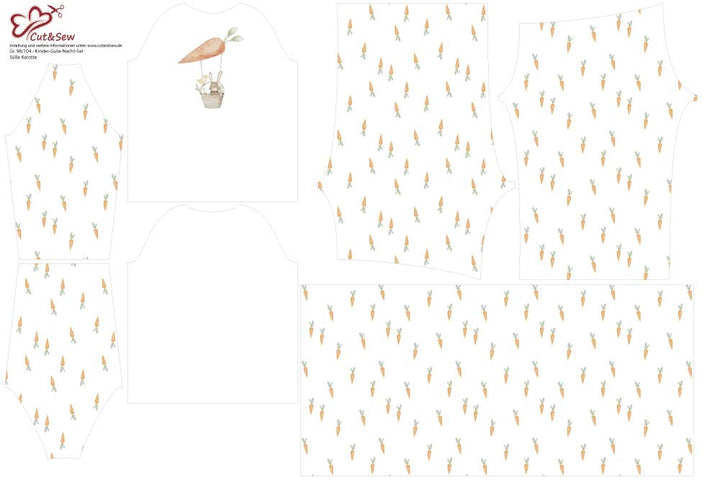 Schlafanzug Nähset – Süße Karotte - Cut&Sew