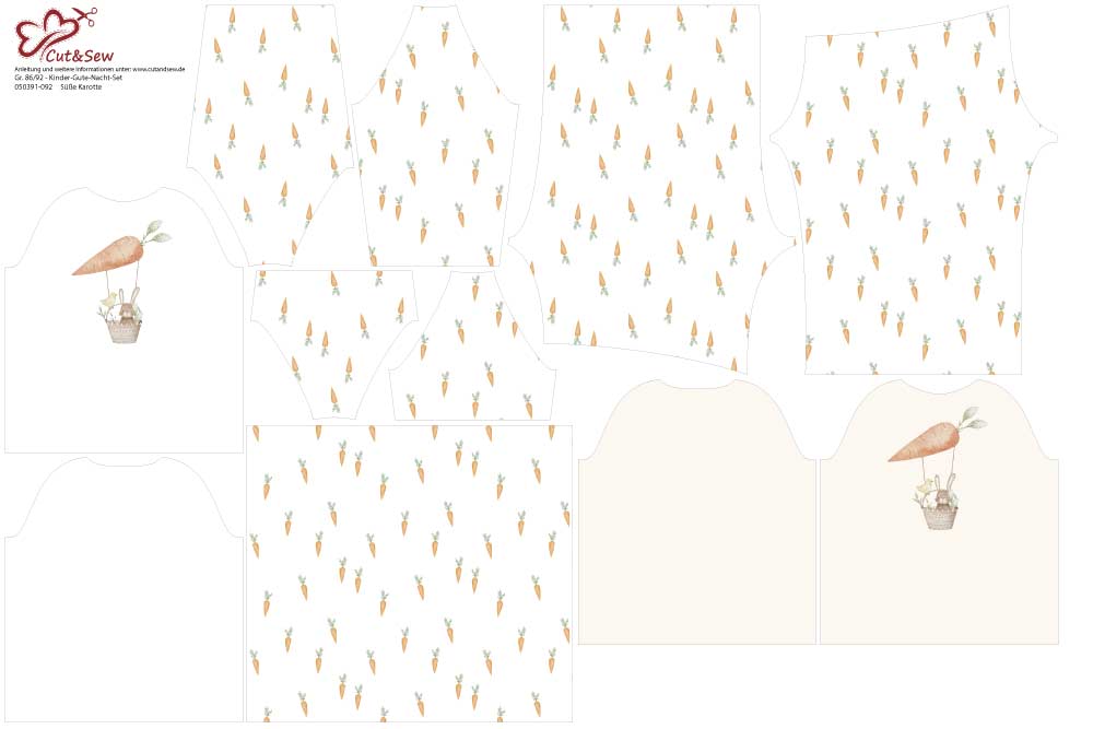Schlafanzug Nähset – Süße Karotte - Cut&Sew