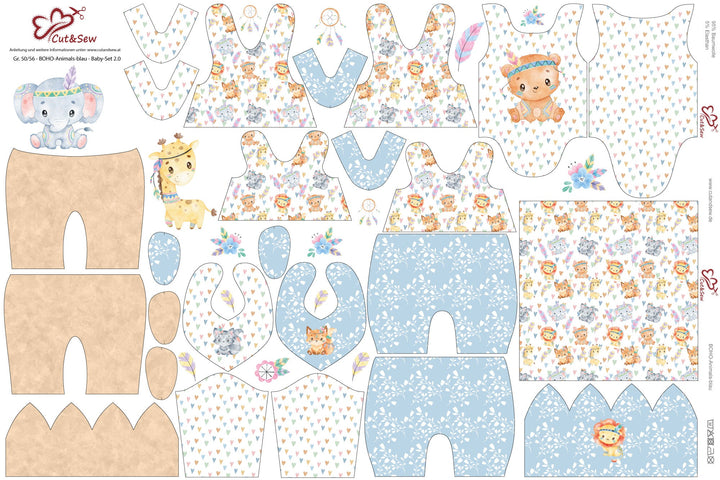 Nähset, Schnittmuster auf Stoff gedruckt