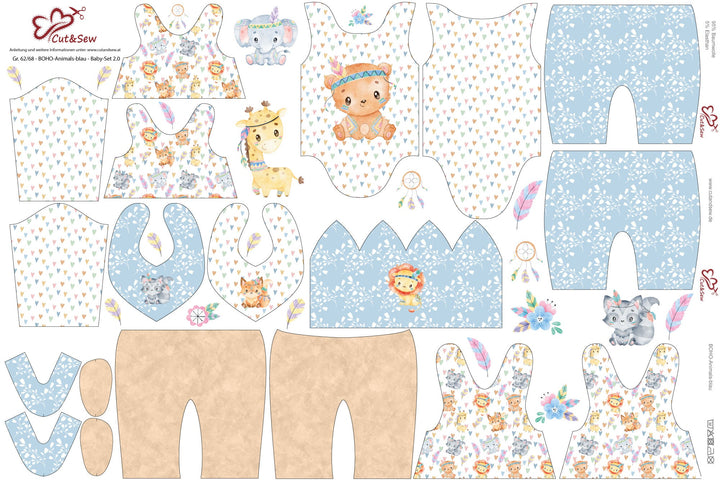 Nähset, Schnittmuster auf Stoff gedruckt