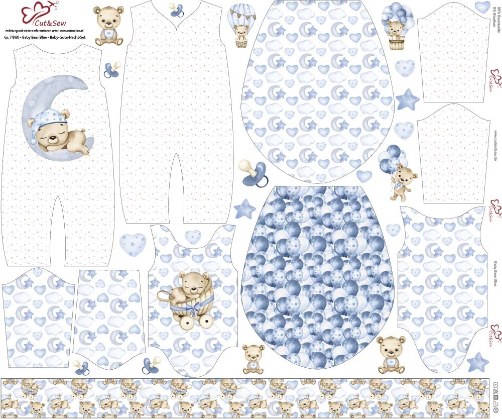 Nähset, Schnittmuster auf Stoff gedruckt