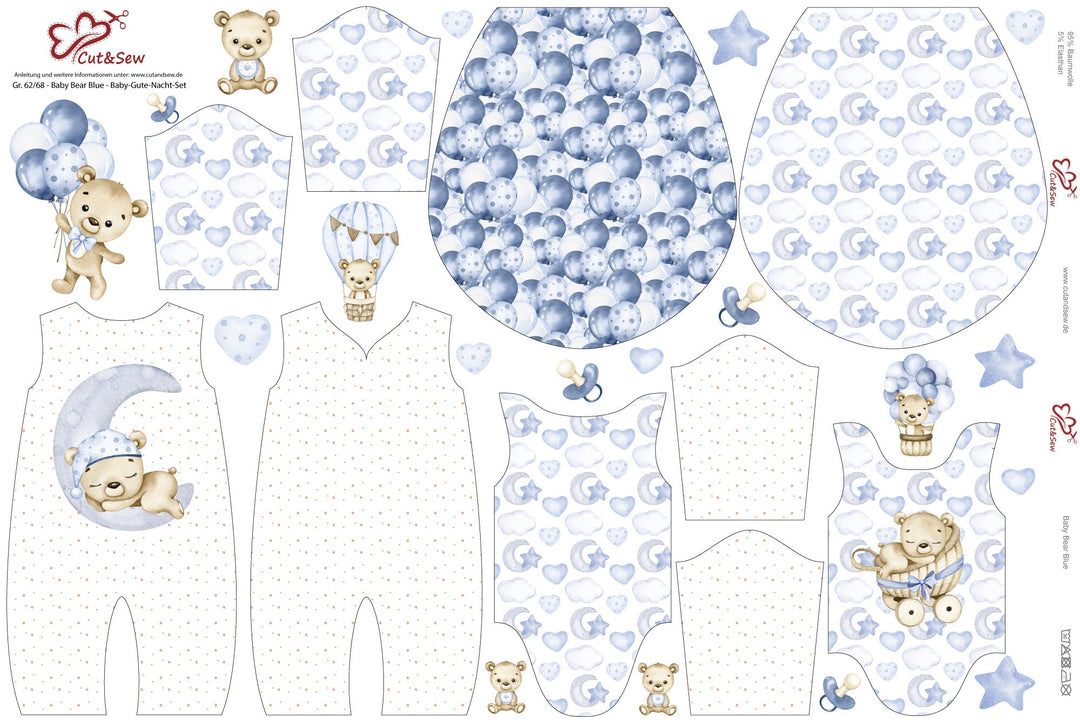 Nähset, Schnittmuster auf Stoff gedruckt