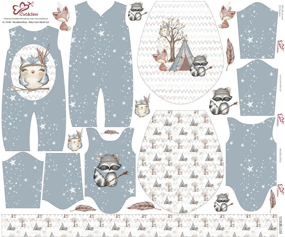 Baby-Gute-Nacht-Set – Woodland Boys - Cut&Sew