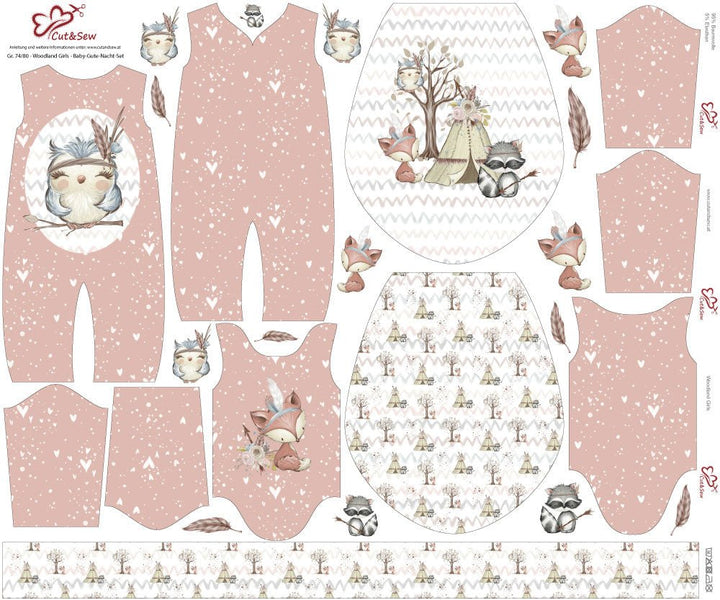 Baby-Gute-Nacht-Set – Woodland Girls - Cut&Sew