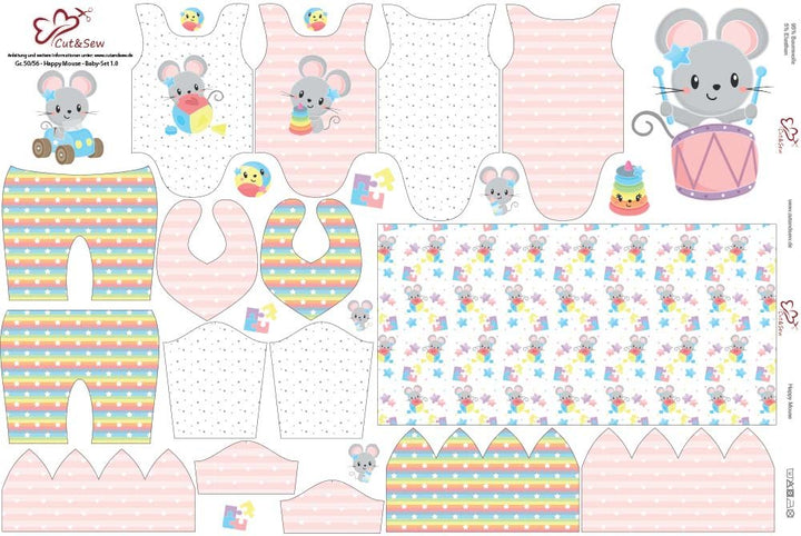 Nähset, Schnittmuster auf Stoff gedruckt