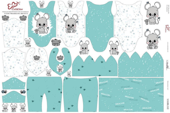 Baby Set – Mäuseliebe mint - Cut&Sew