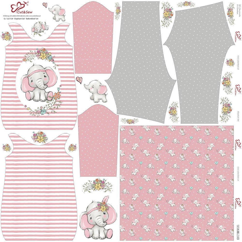 Ballonkleid-Set – Elephant Girl - Cut&Sew