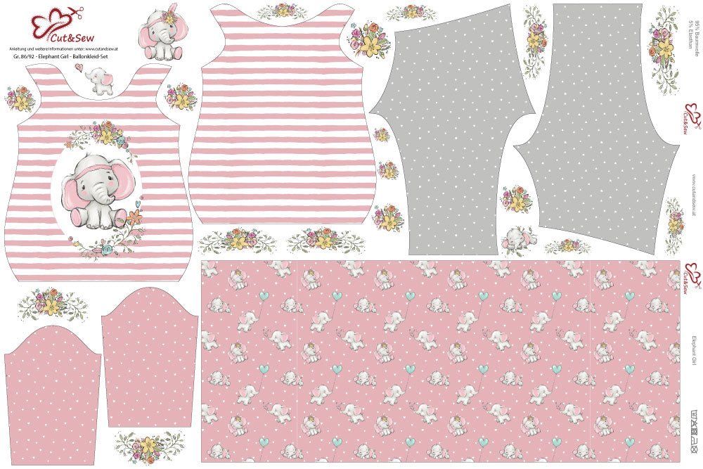 Ballonkleid-Set – Elephant Girl - Cut&Sew