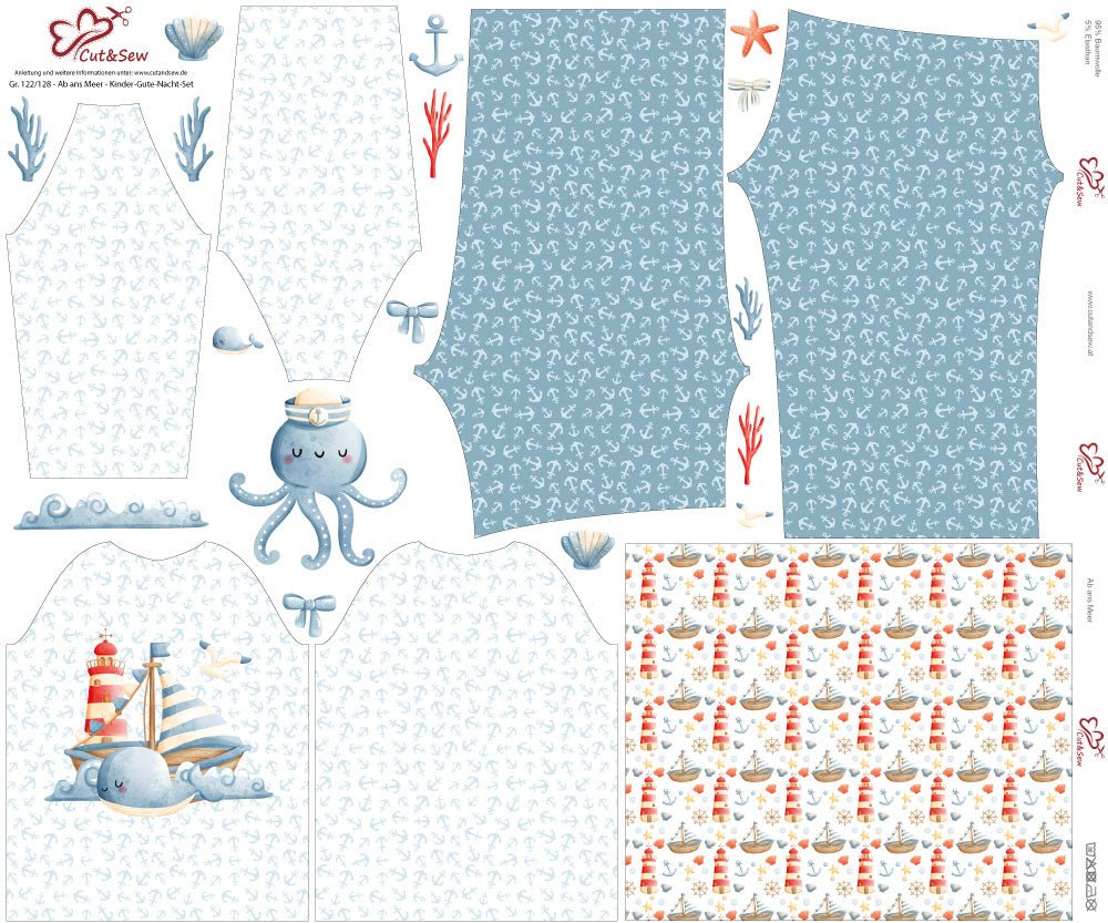 Kinder-Gute-Nacht-Set – Ab ans Meer - Cut&Sew