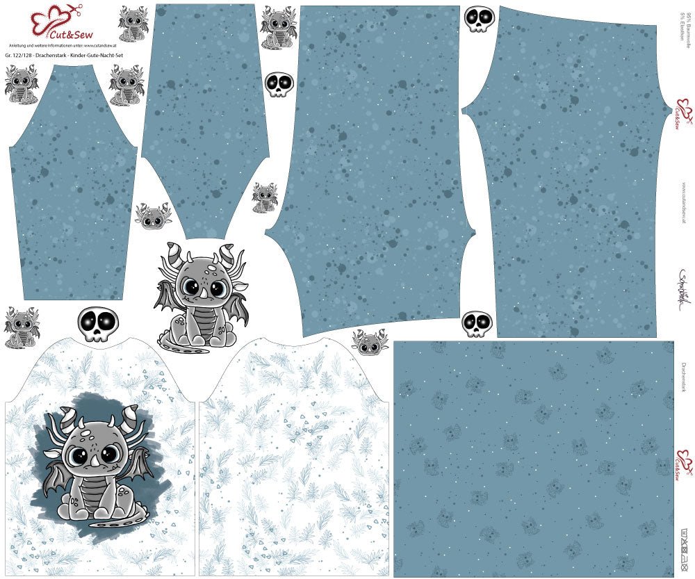 Kinder-Gute-Nacht-Set – Drachenstark - Cut&Sew