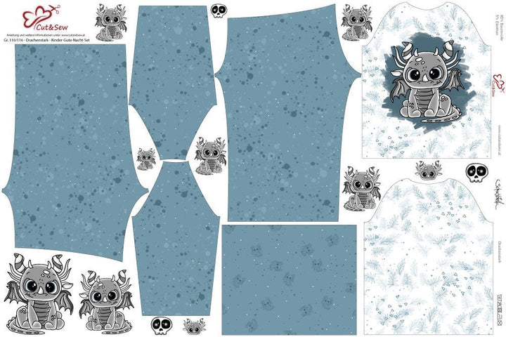 Kinder-Gute-Nacht-Set – Drachenstark - Cut&Sew