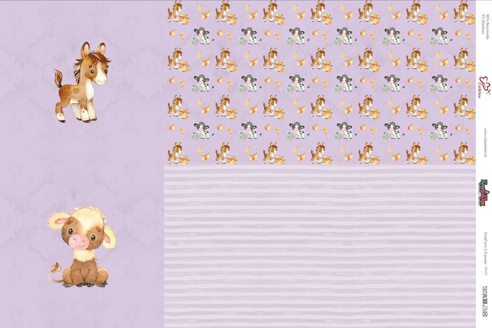 Panel – Cute Farm Purple – P-117 - Cut&Sew